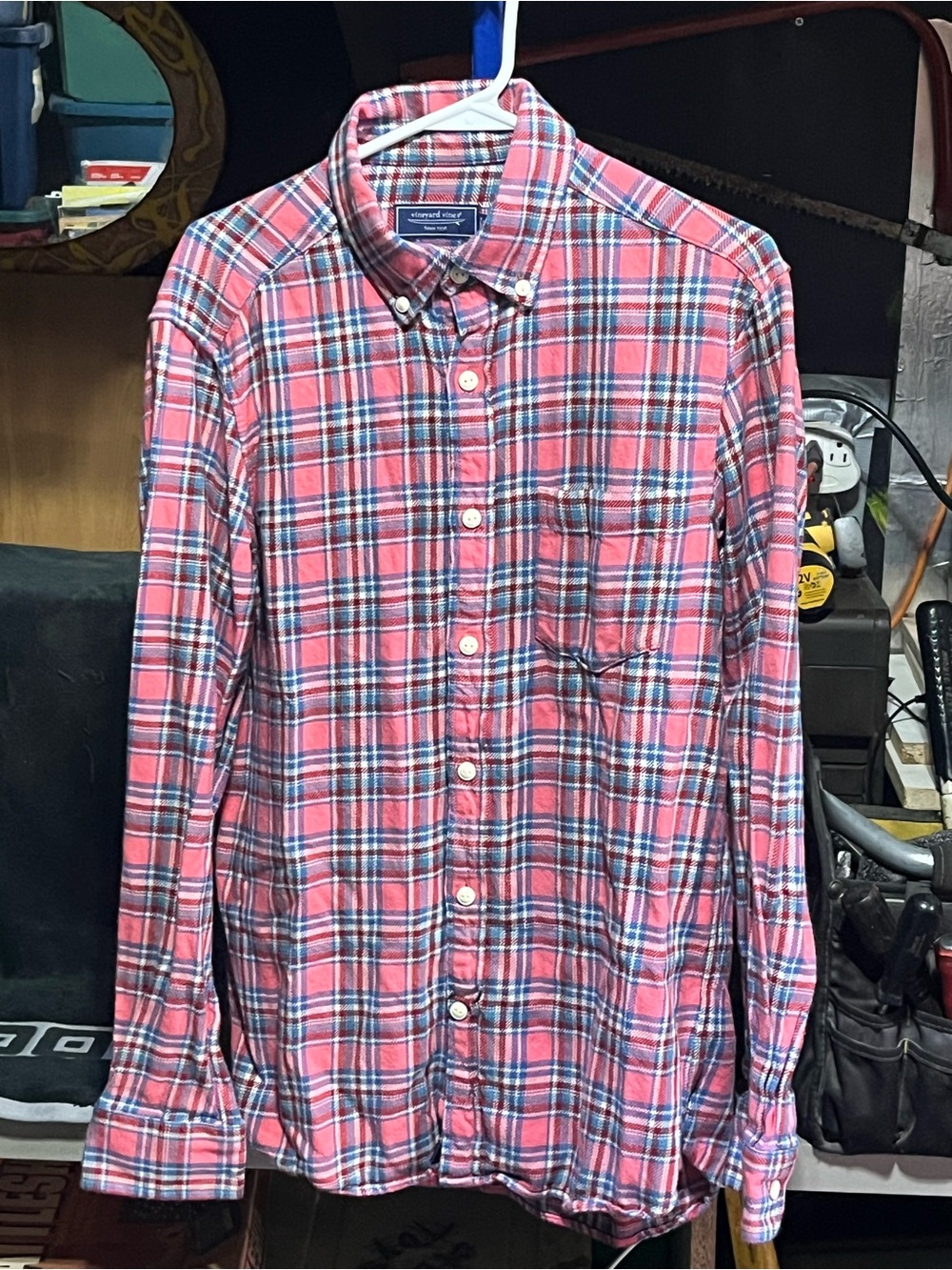 Vineyard Vines Pink and Blue Plaid Button-Down Shirt